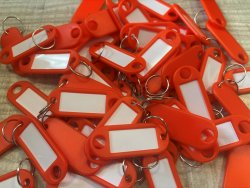 Sleutellabel met ring - Oranje