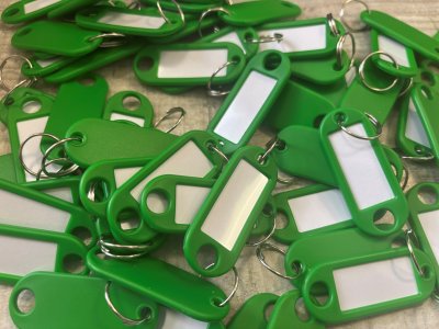 Sleutellabel met ring - Groen