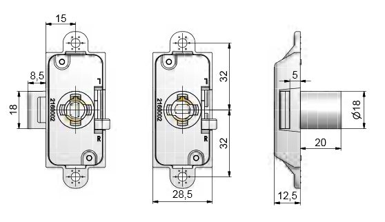 MLM oplegslot type 550 P2, doornmaat 15 mm, Z23